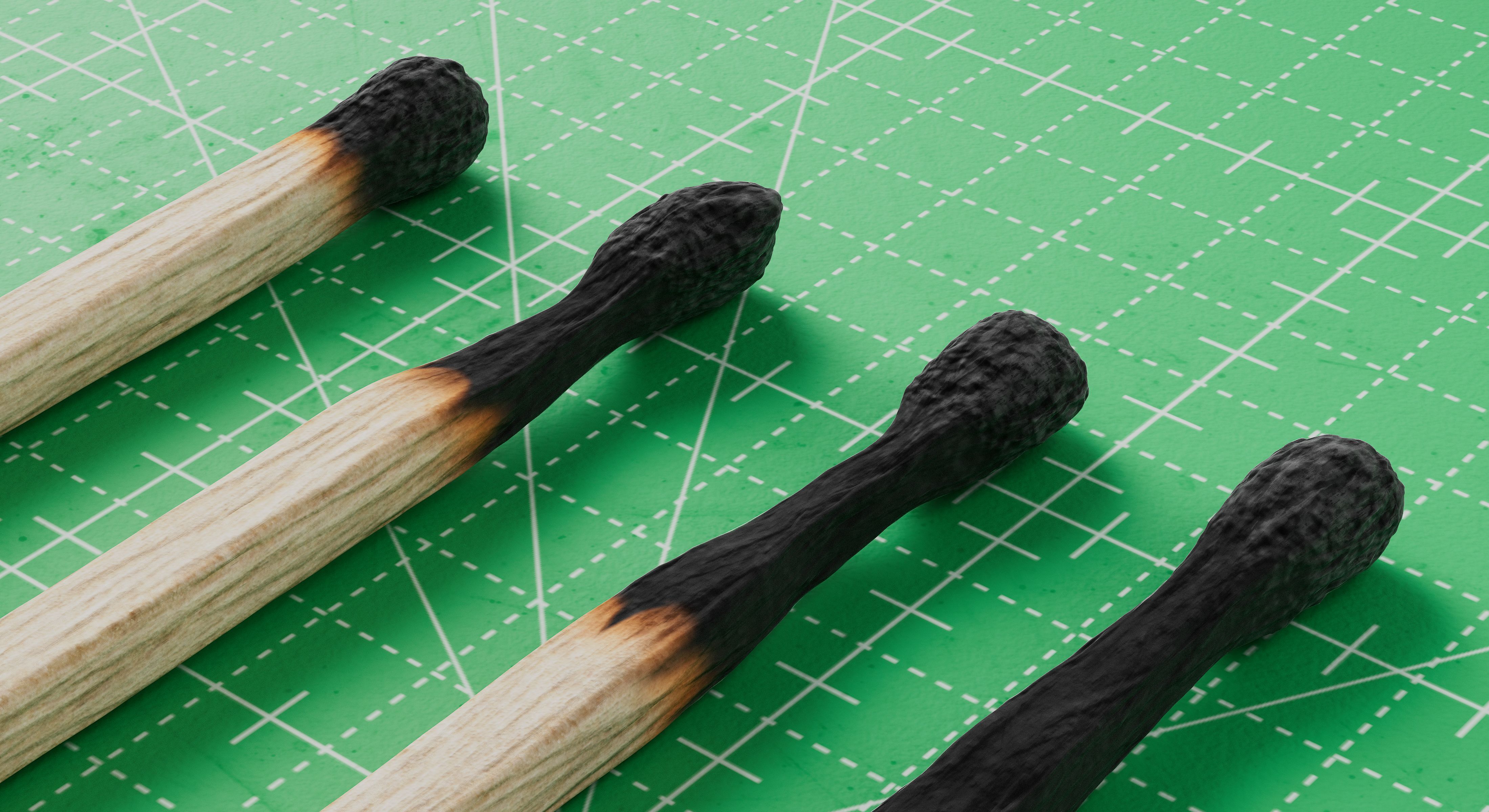 Burned Safety Matches Realistic 3D Model 3D model_5