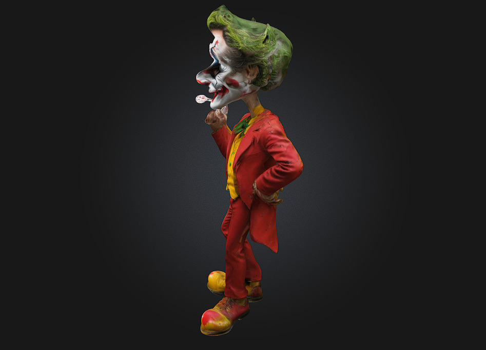 Joker 3D Printable Stylized Caricature 3D print model_5