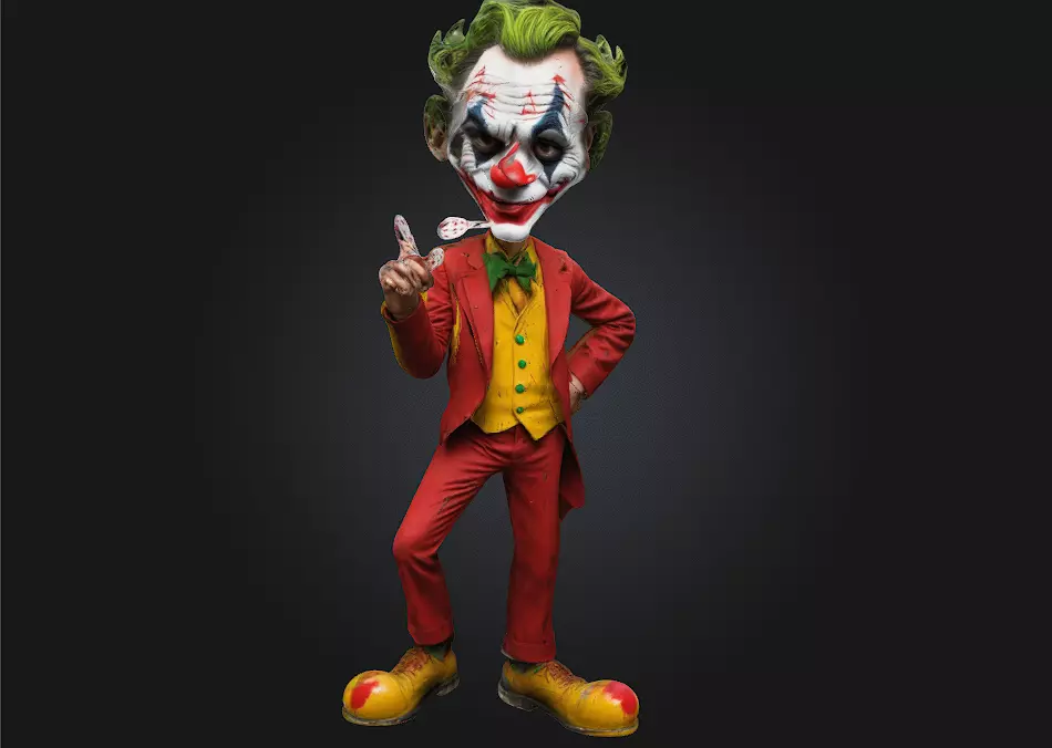Joker 3D Printable Stylized Caricature 3D print model_0