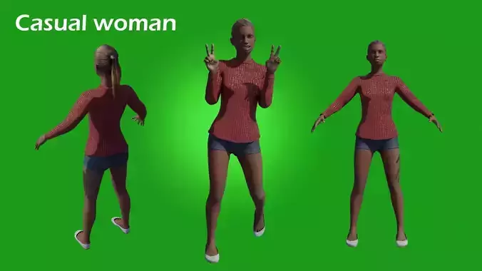 Casual woman 3D model