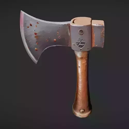 rustic wooden-handled axe