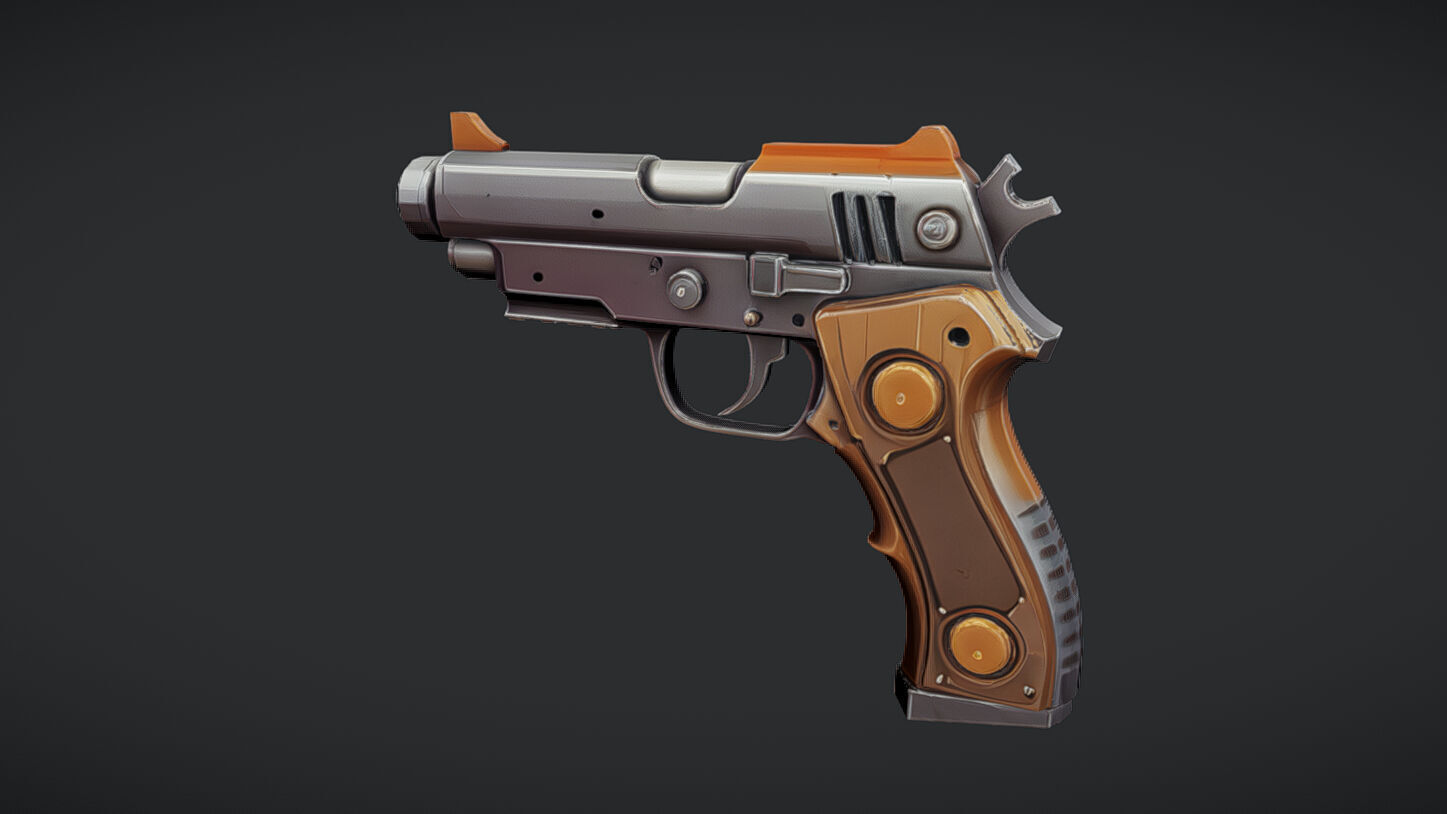 futuristic handgun design 3D model_3