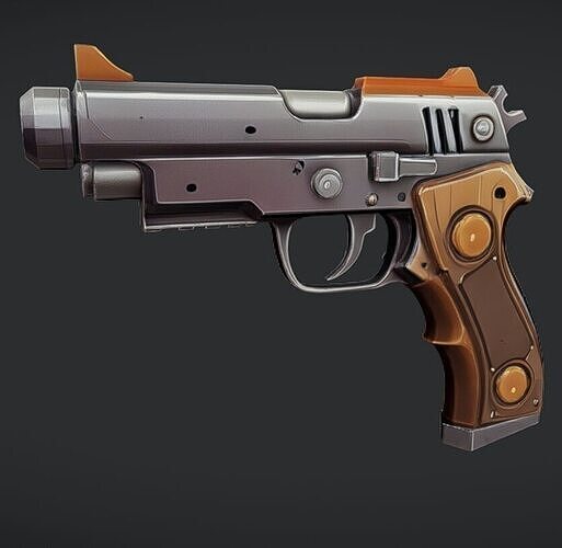 futuristic handgun design 3D model