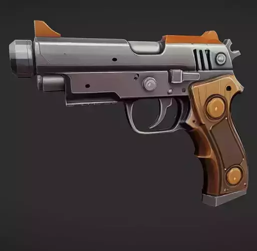 futuristic handgun design