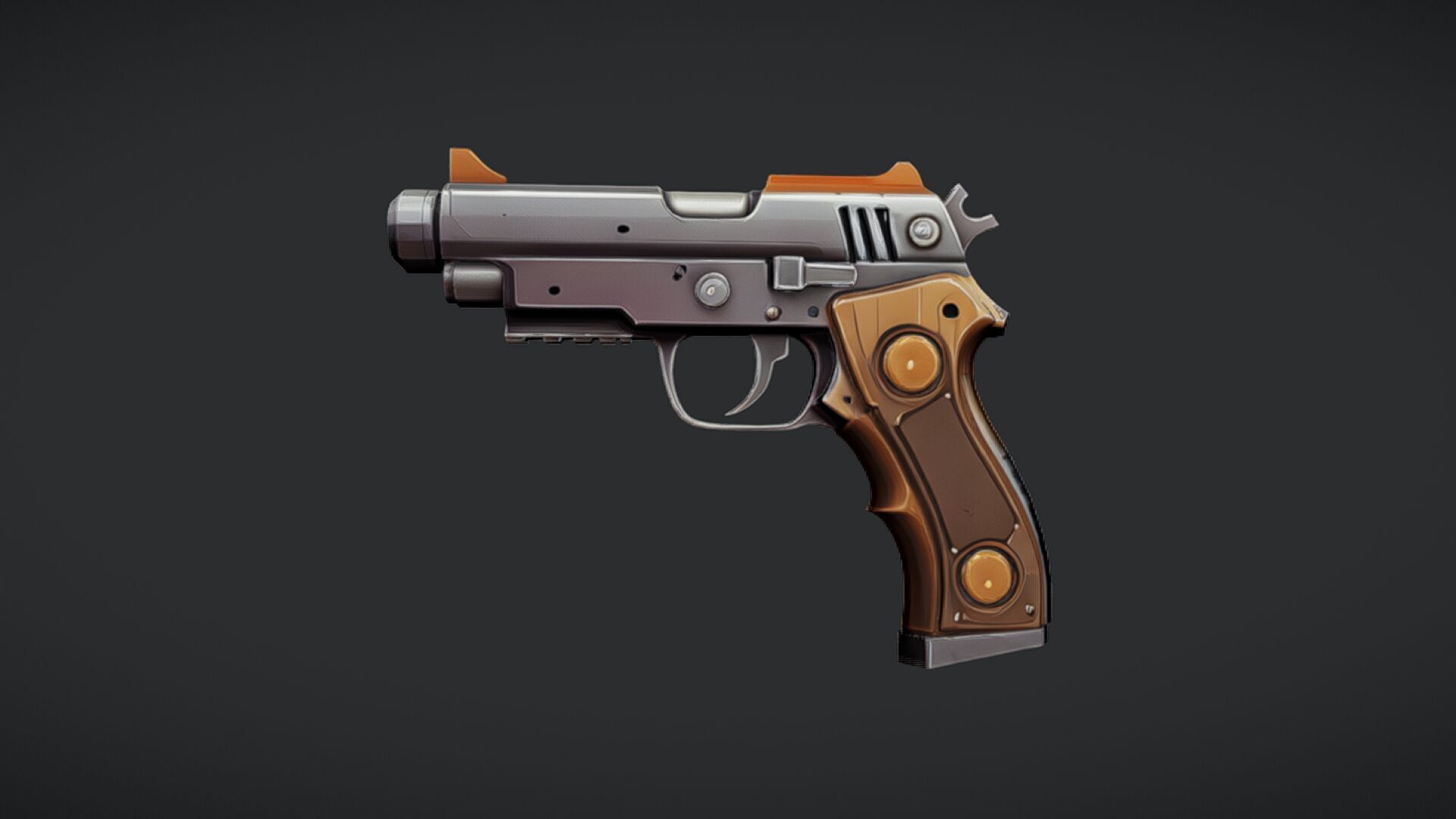 futuristic handgun design 3D model_6