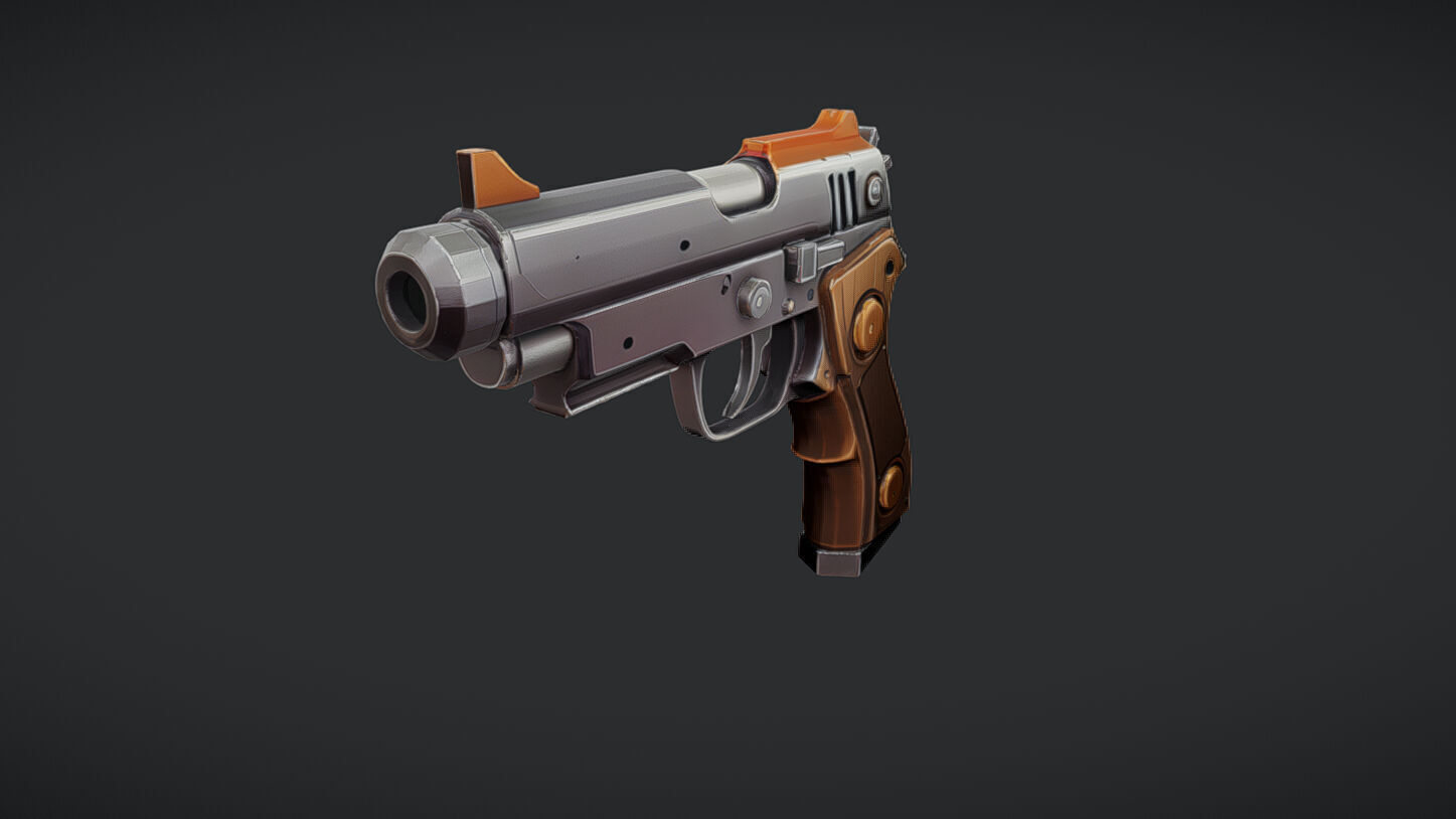 futuristic handgun design 3D model_2