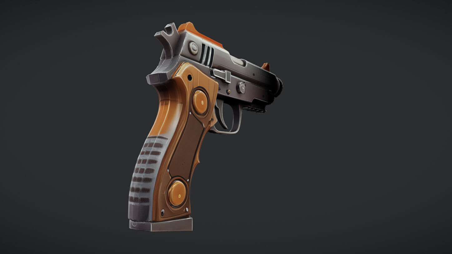 futuristic handgun design 3D model_4