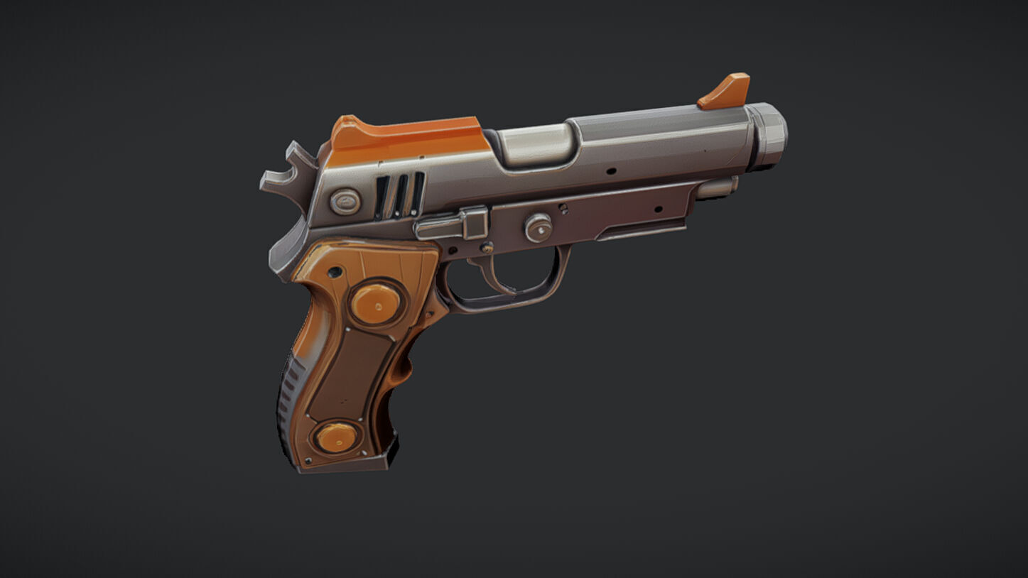 futuristic handgun design 3D model_5