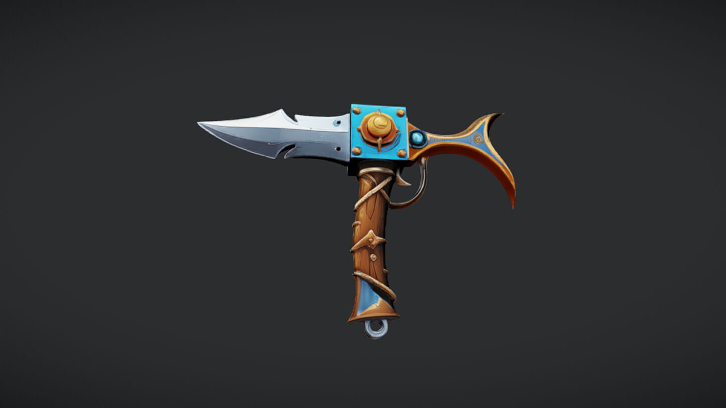 fantasy-themed decorative dagger 3D model_3