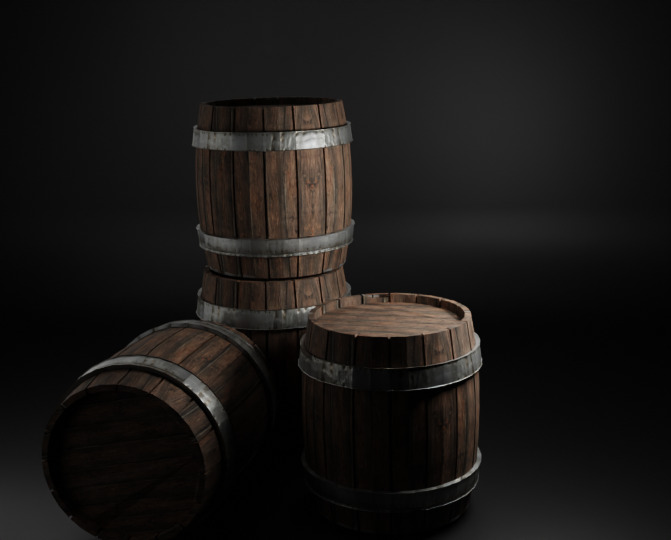 Game-Ready Barrel  PBR Textured Free 3D model_2