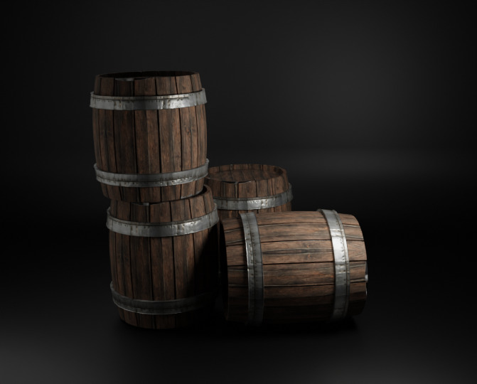 Game-Ready Barrel  PBR Textured Free 3D model_4