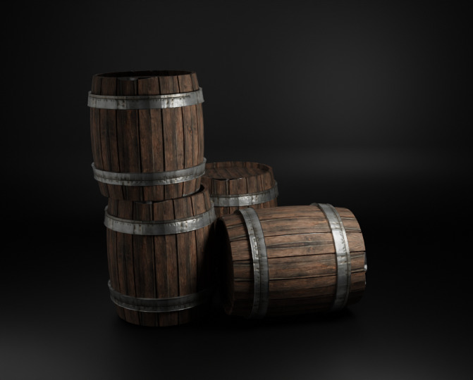 Game-Ready Barrel  PBR Textured Free 3D model_1