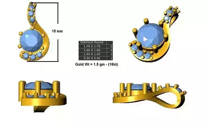  Stylish Pendant ready STL model for print
