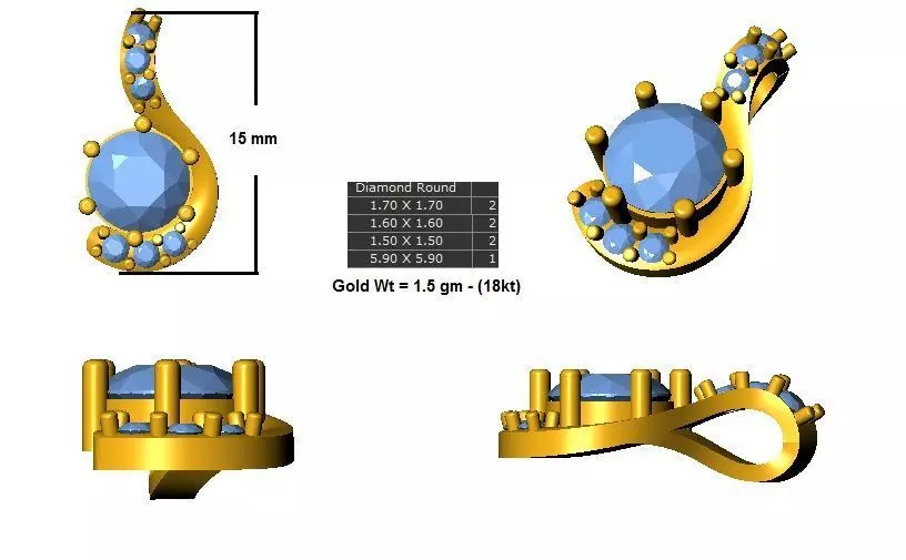  Stylish Pendant ready STL model for print 3D print model_0