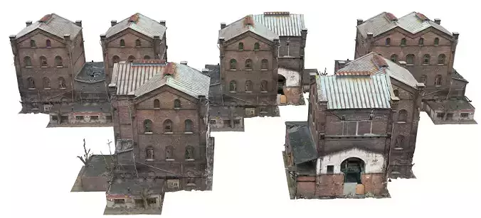 Abandoned Buildings Pack  3D model 3D model