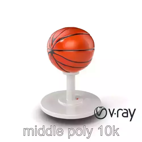 Basketball Display Stand Brushed Metal Finish model pack