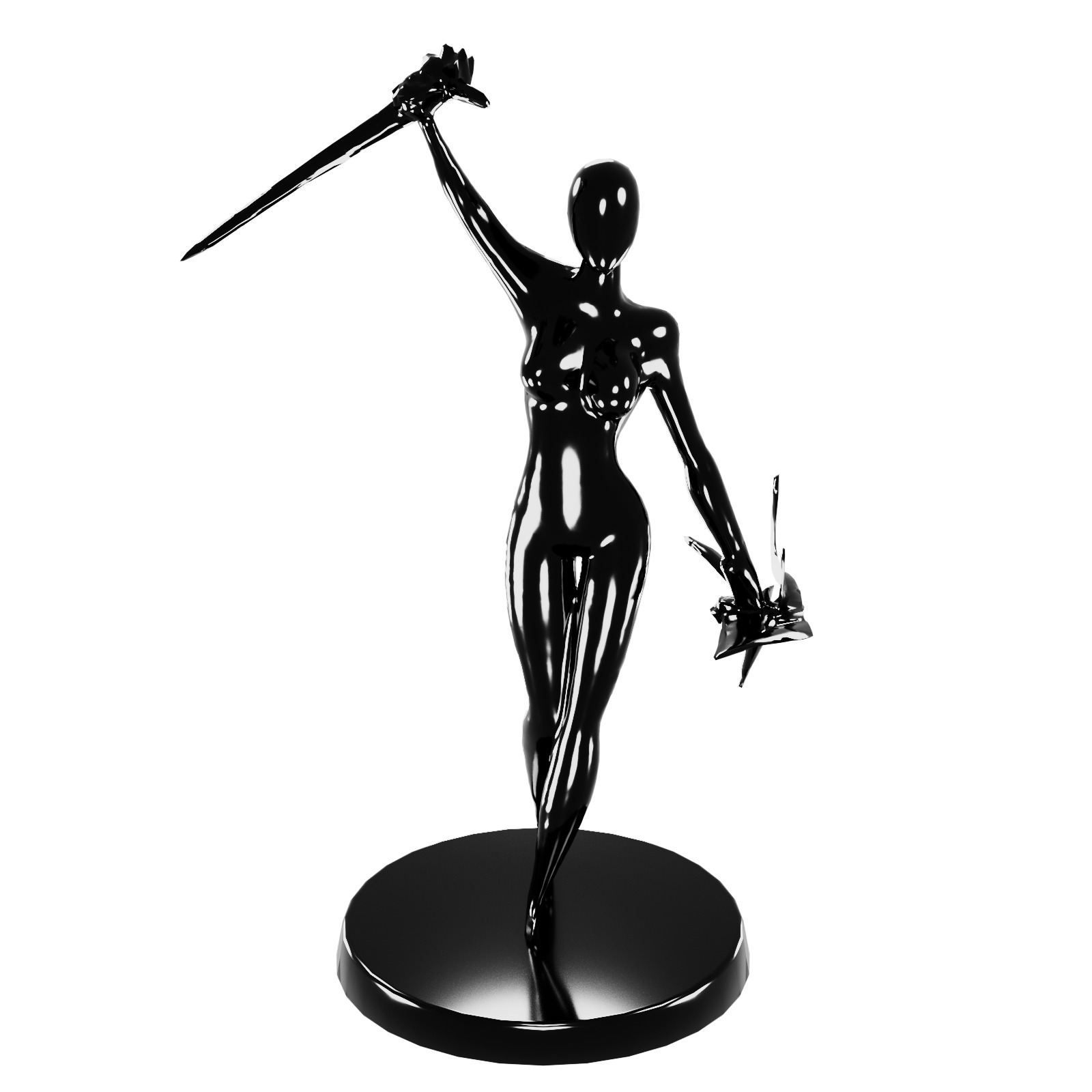 The Blade of Power - 3D Printable Heroic Woman Figure 3D print model_2