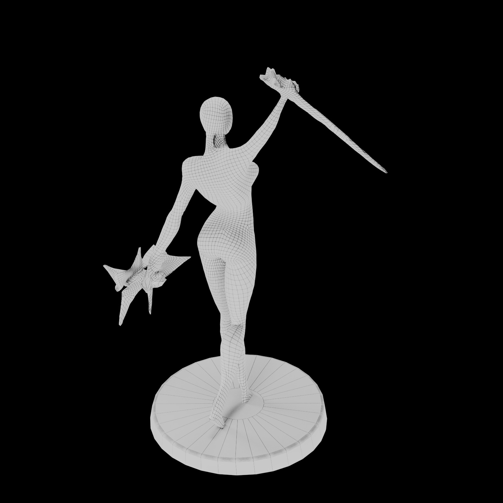 The Blade of Power - 3D Printable Heroic Woman Figure 3D print model_5