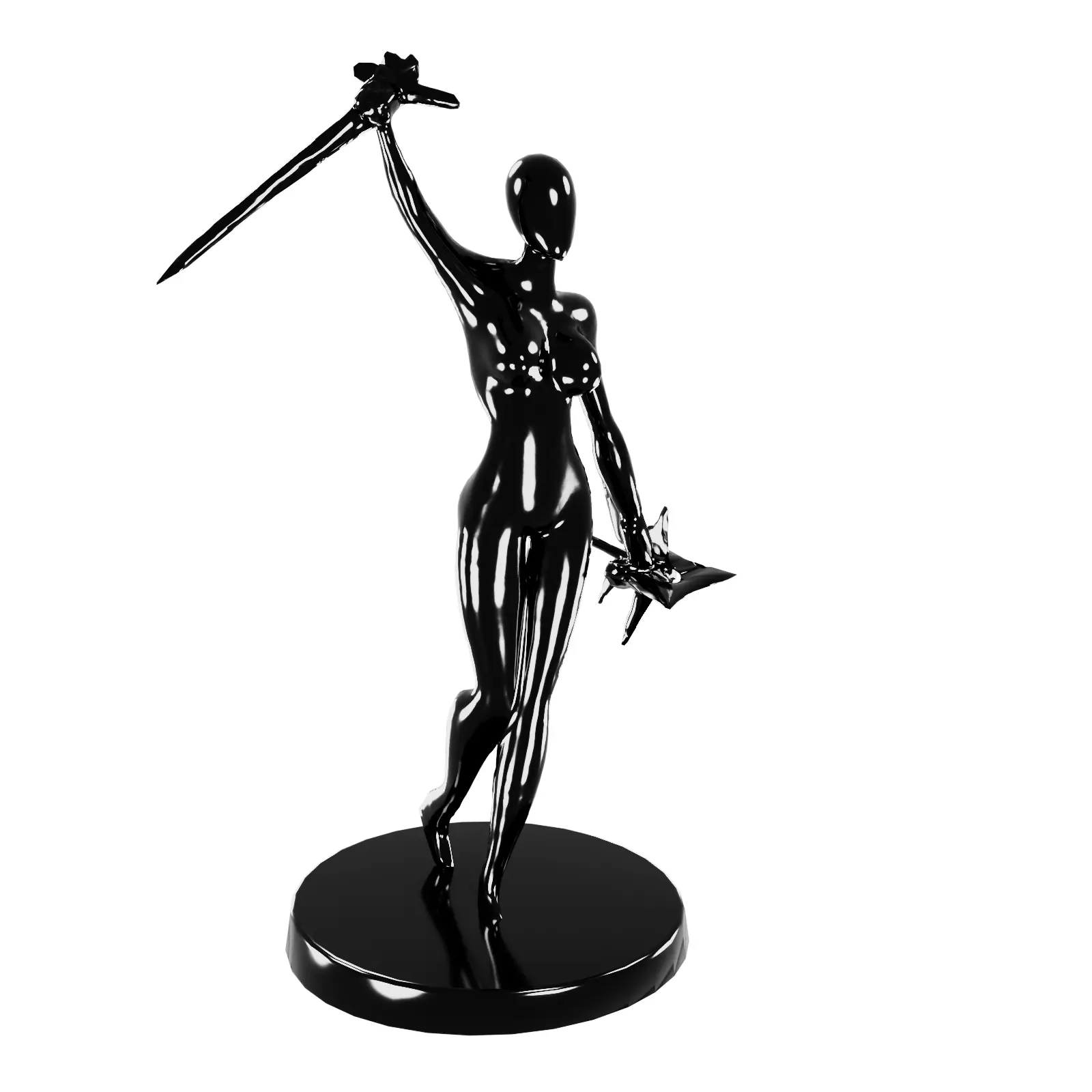 The Blade of Power - 3D Printable Heroic Woman Figure 3D print model_0
