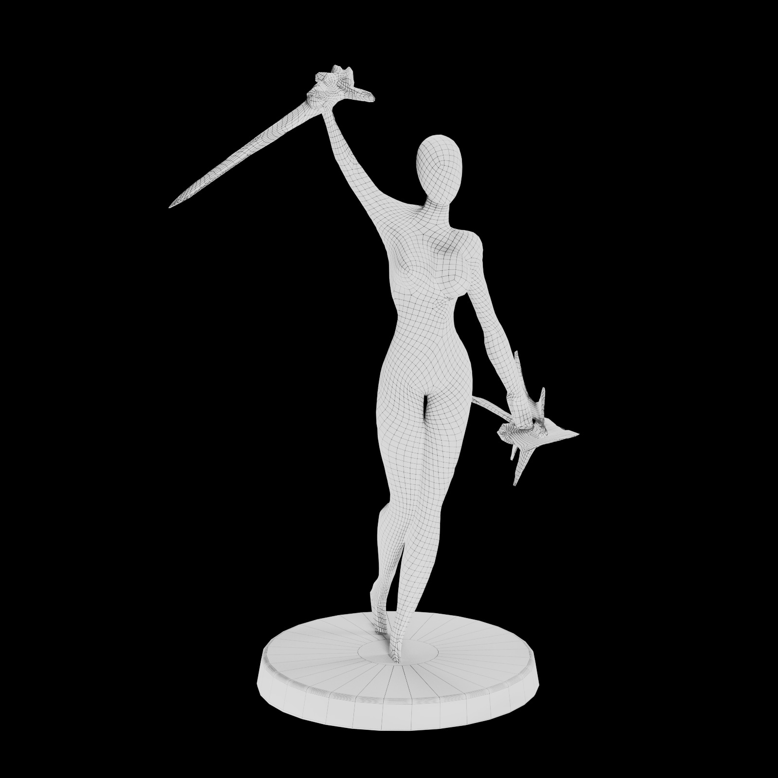 The Blade of Power - 3D Printable Heroic Woman Figure 3D print model_4