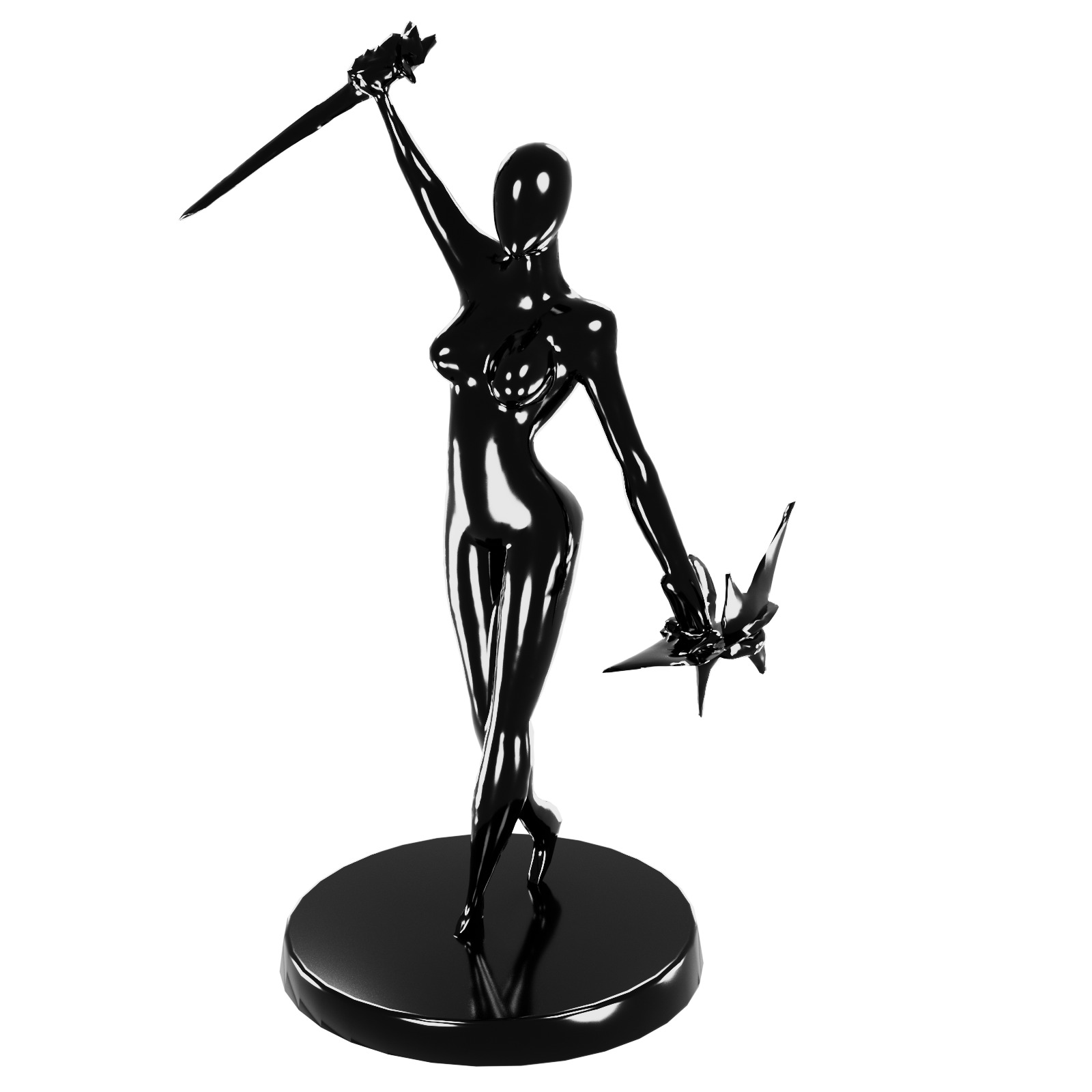 The Blade of Power - 3D Printable Heroic Woman Figure 3D print model_1