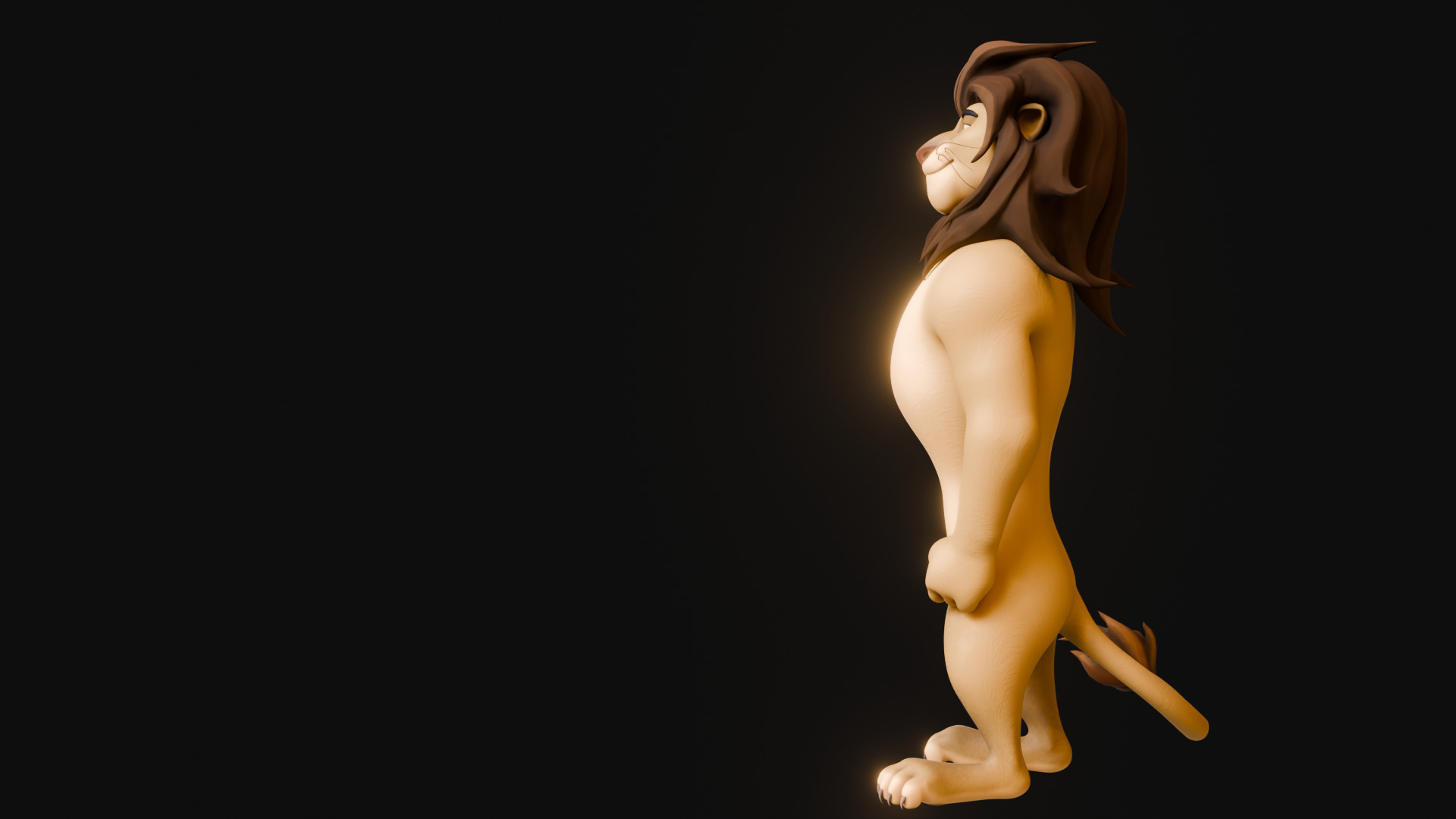 Biped Lion Rigged Low-poly 3D model_35