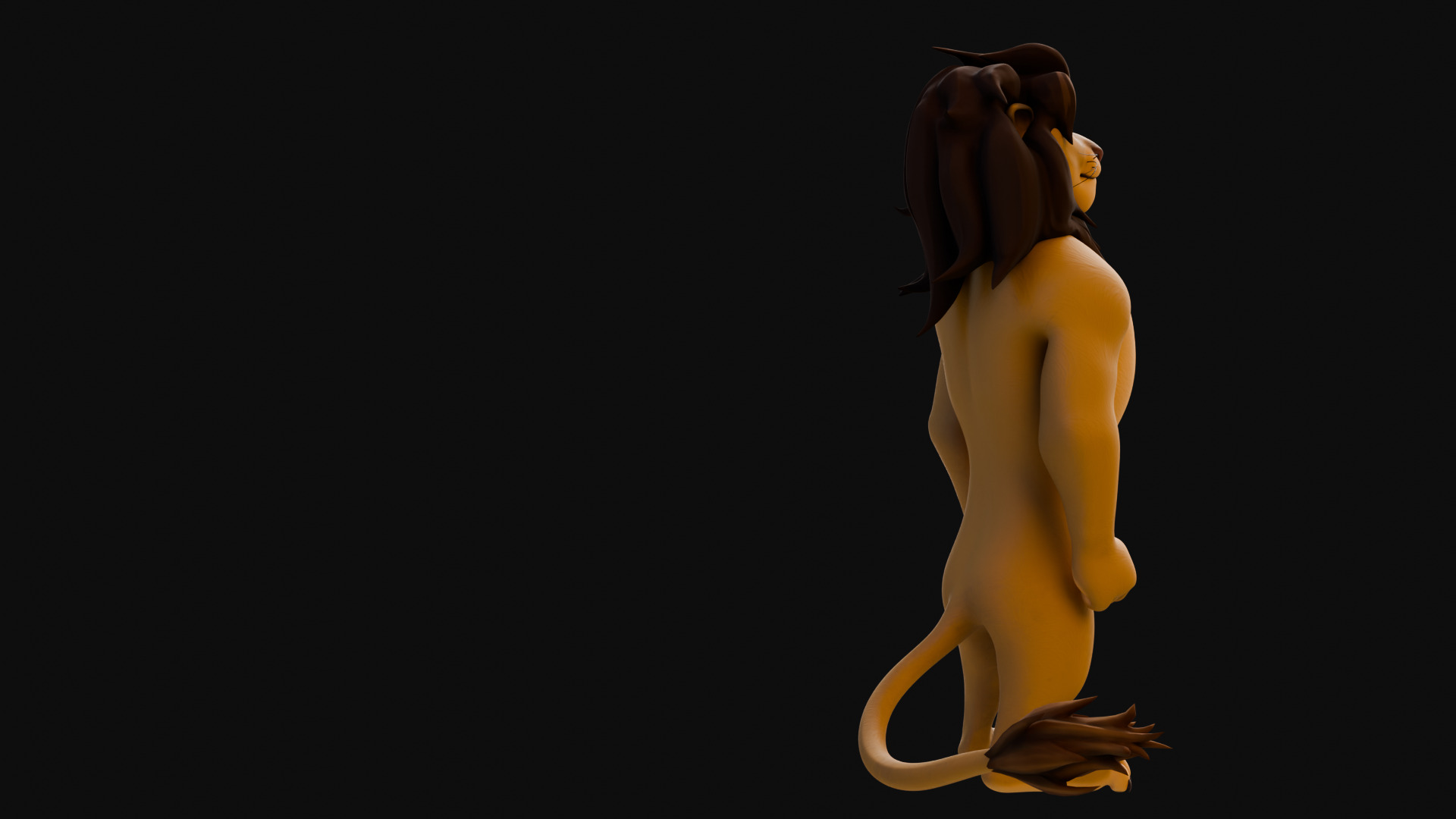 Biped Lion Rigged Low-poly 3D model_25