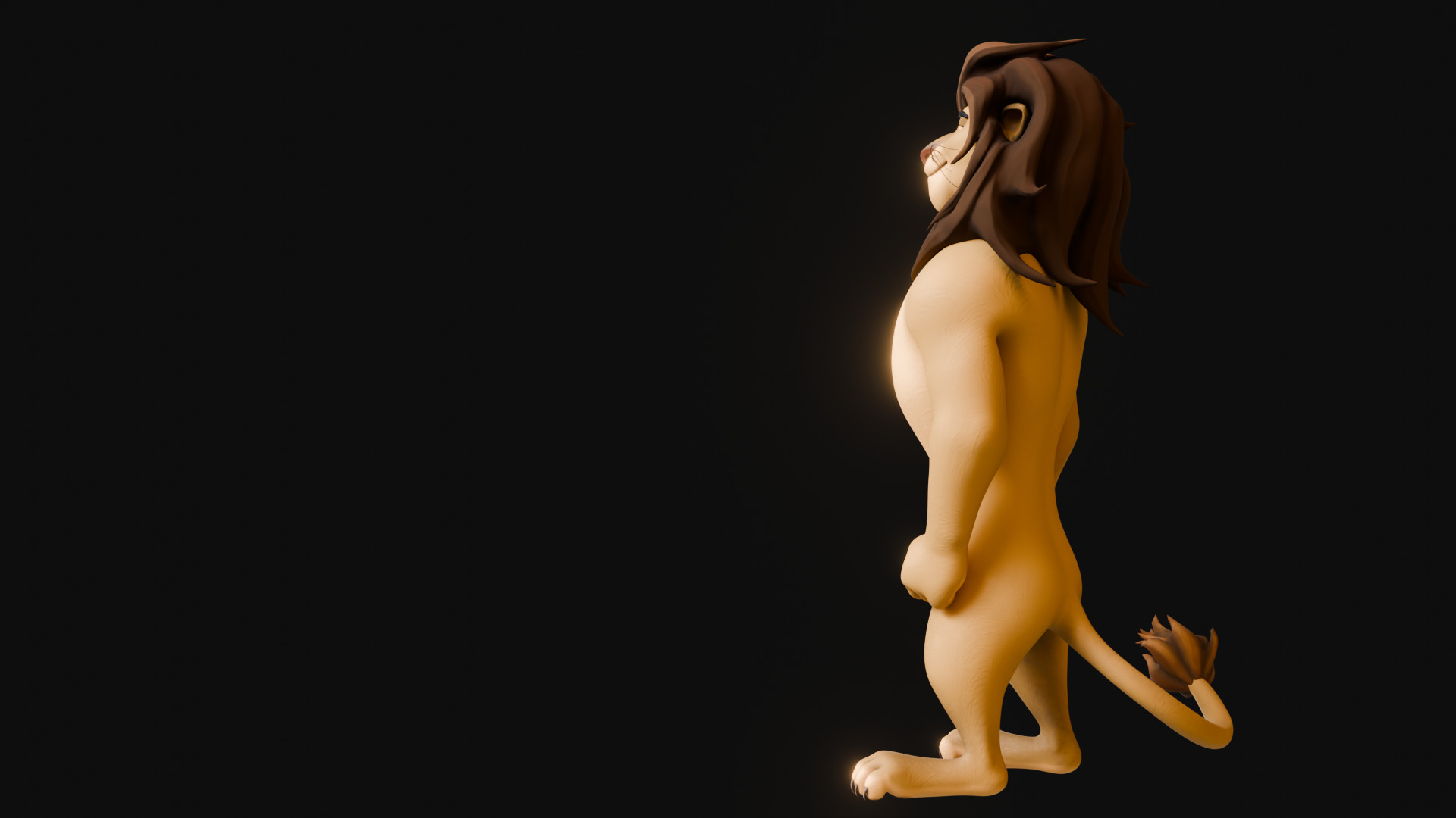 Biped Lion Rigged Low-poly 3D model_34
