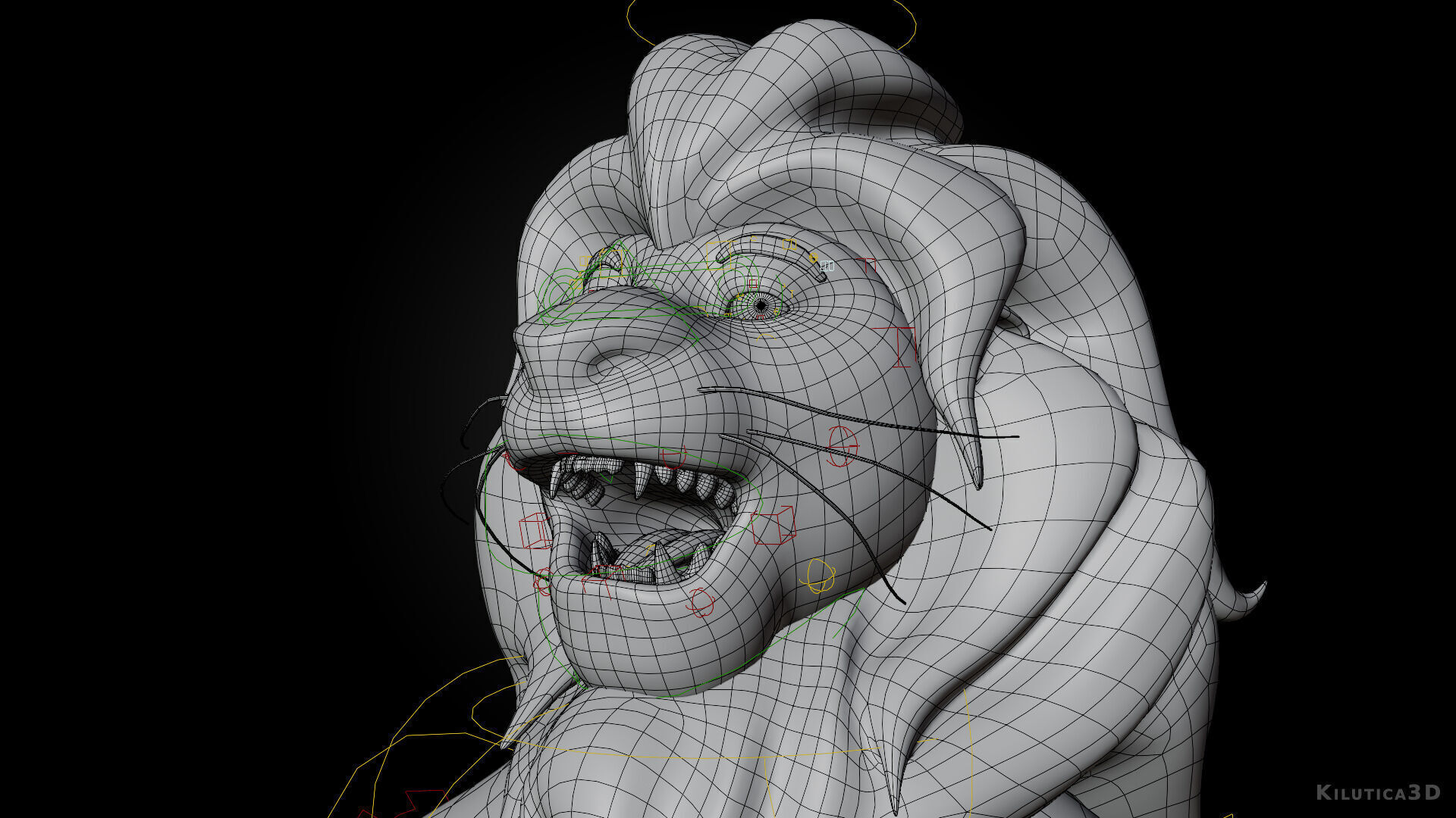 Biped Lion Rigged Low-poly 3D model_15