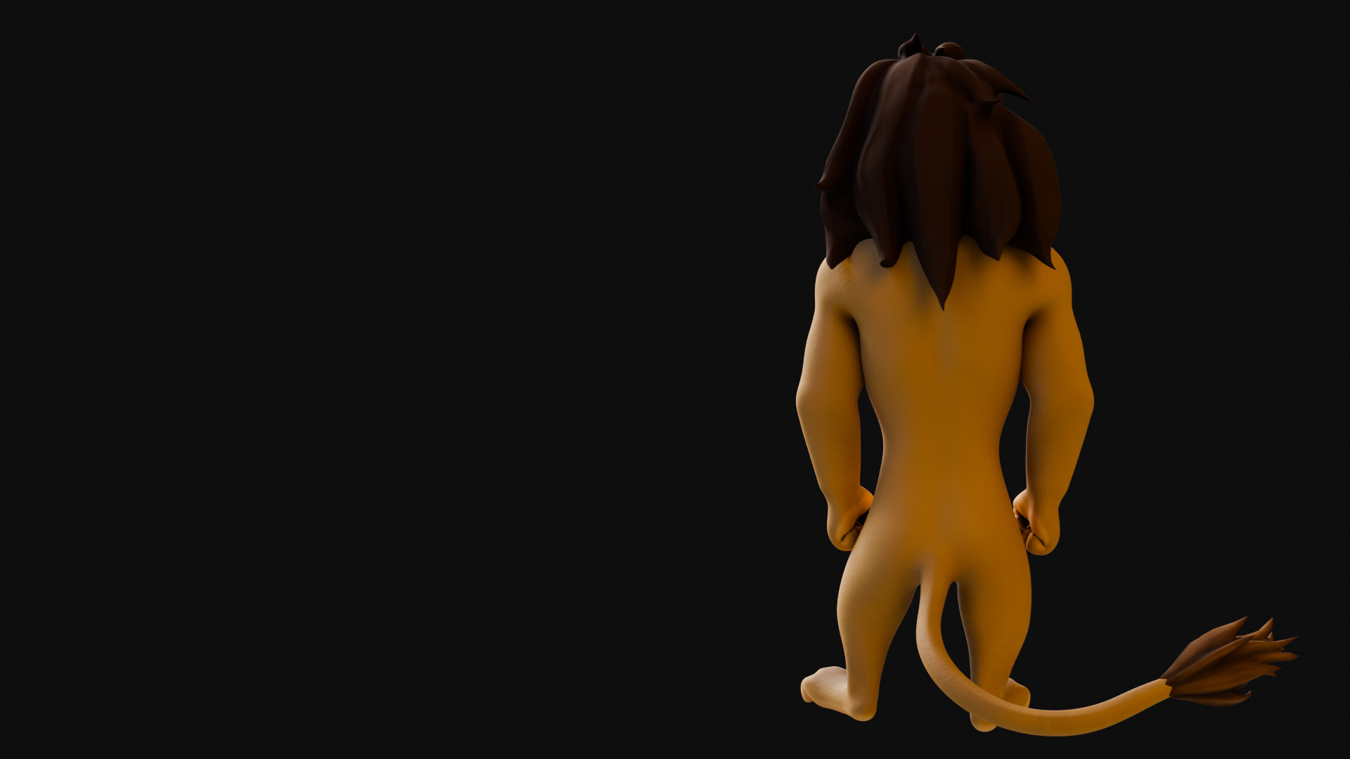 Biped Lion Rigged Low-poly 3D model_29