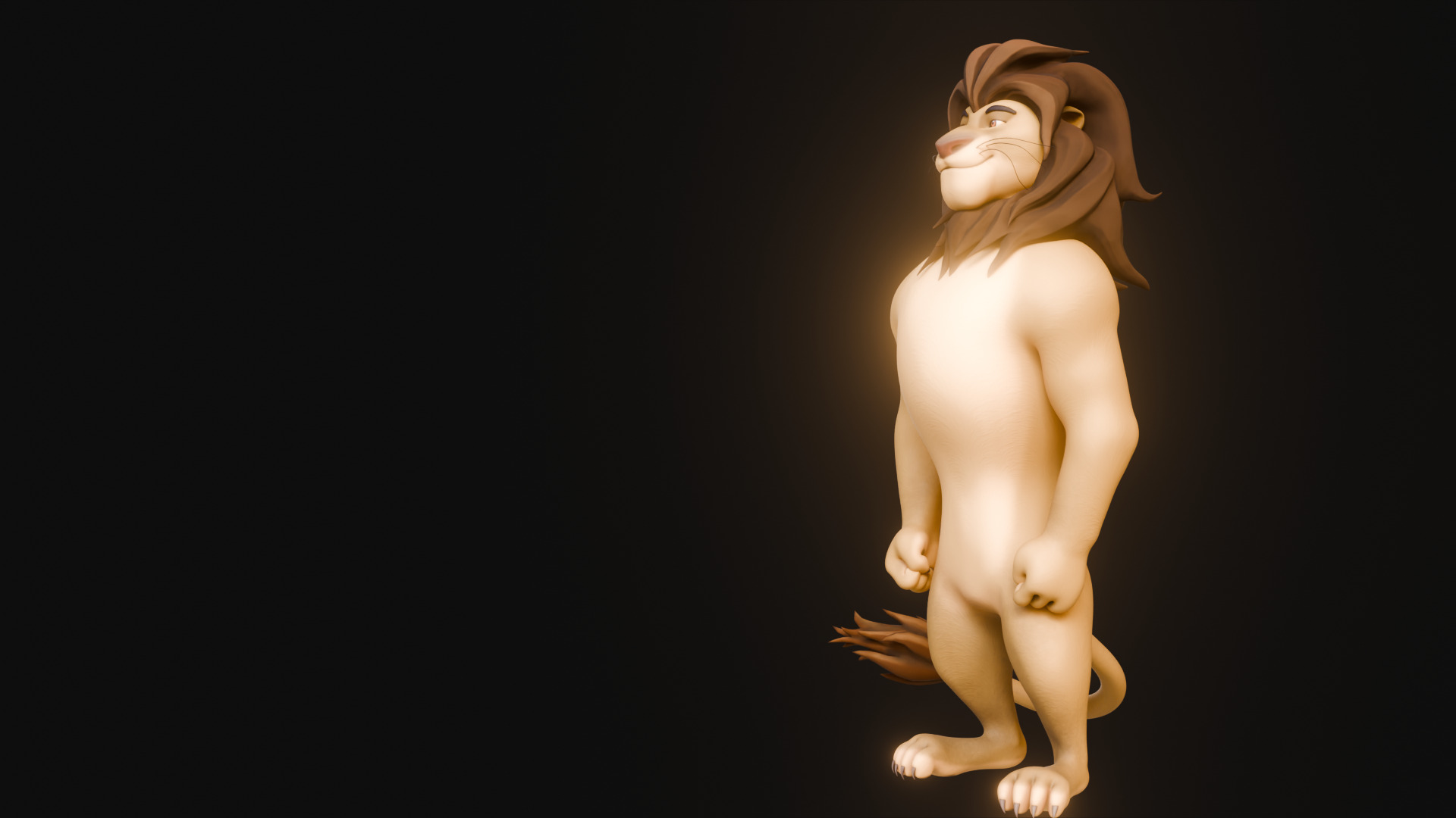 Biped Lion Rigged Low-poly 3D model_38