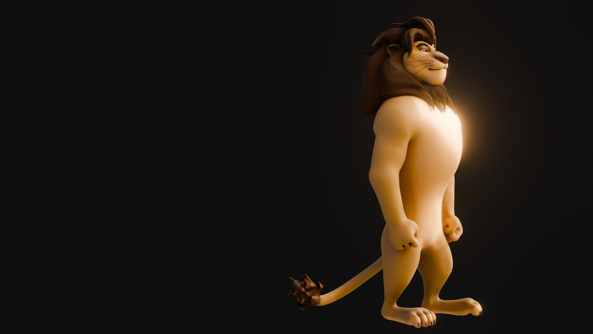 Biped Lion Rigged Low-poly 3D model_21