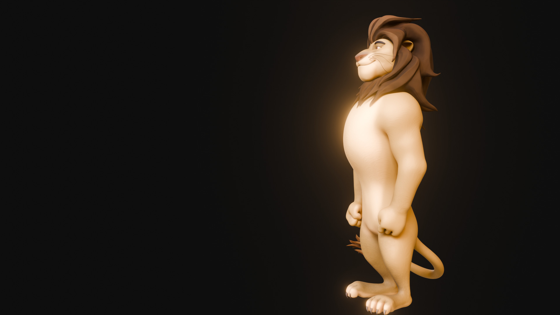 Biped Lion Rigged Low-poly 3D model_37