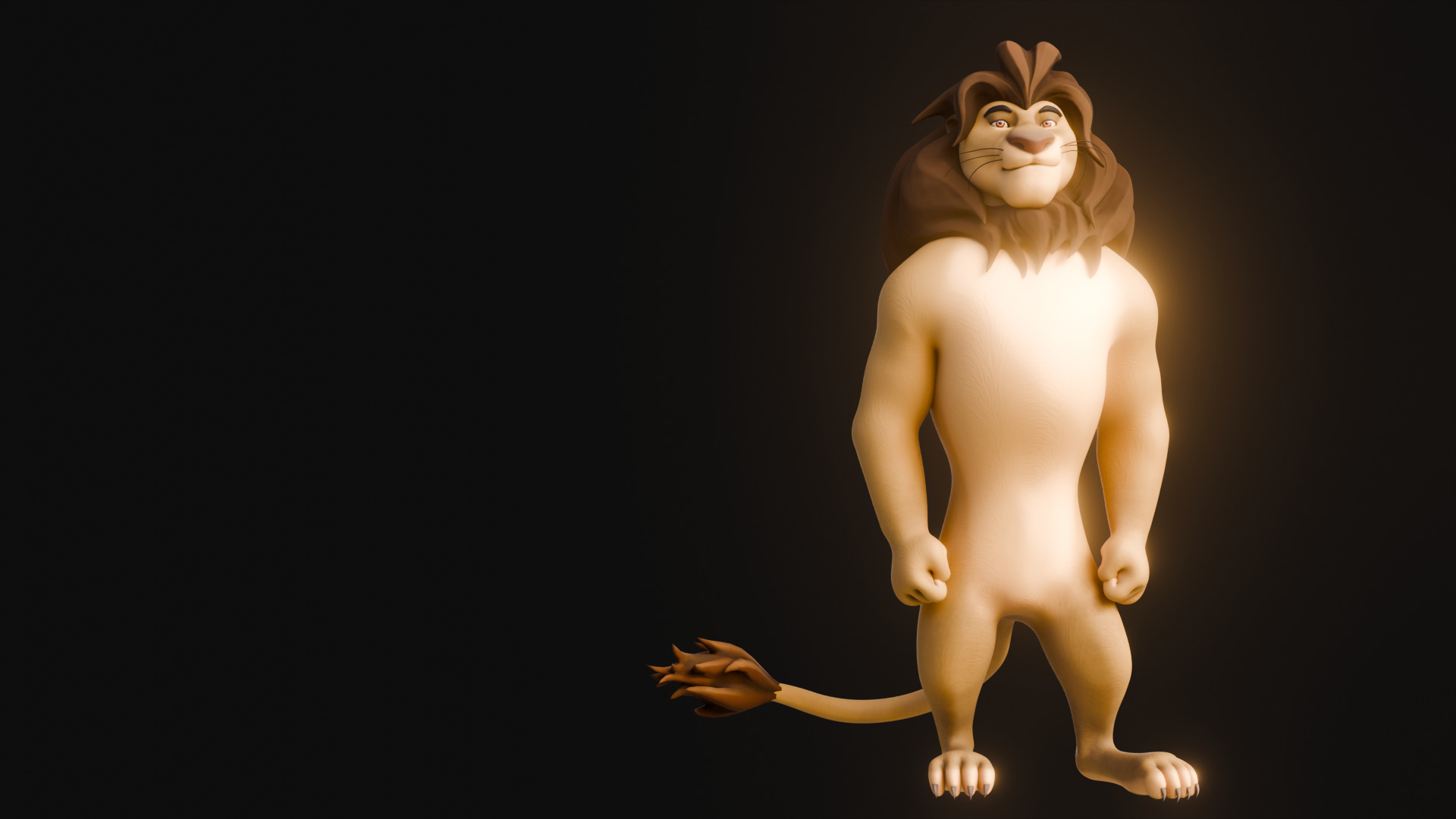 Biped Lion Rigged Low-poly 3D model_18