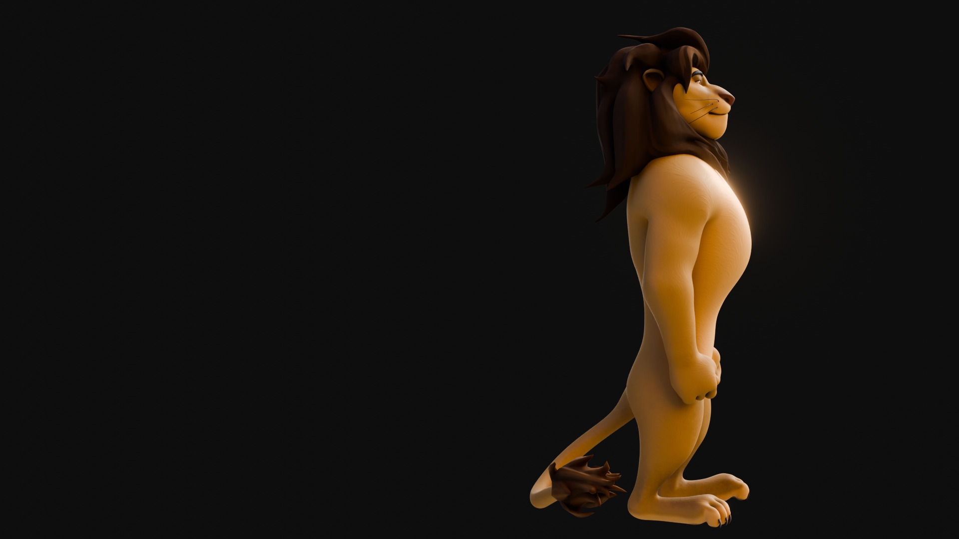 Biped Lion Rigged Low-poly 3D model_23