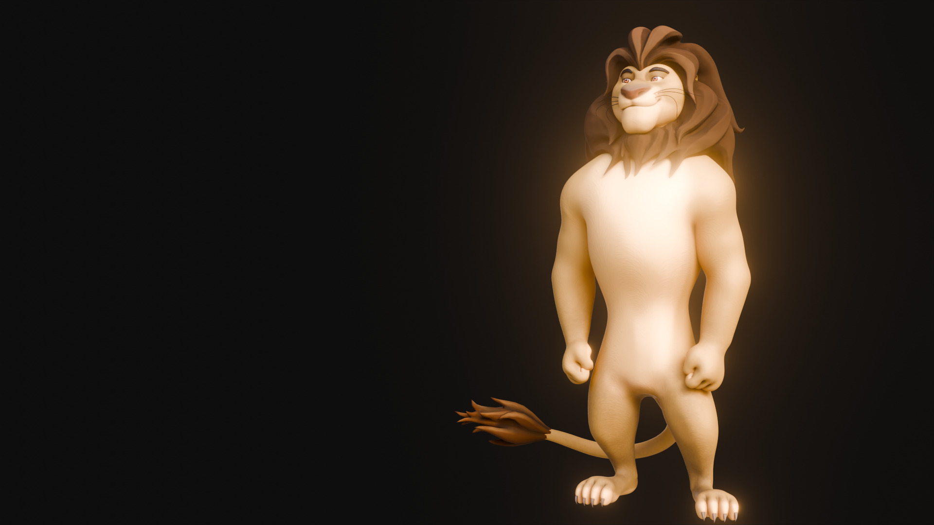 Biped Lion Rigged Low-poly 3D model_40