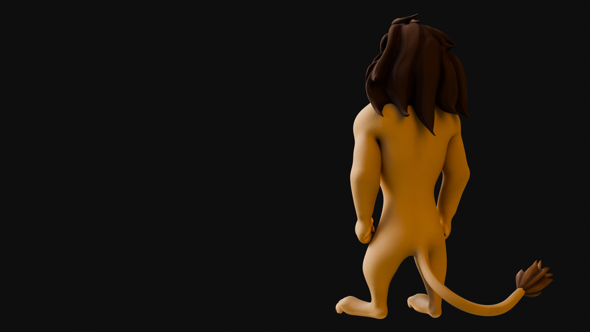 Biped Lion Rigged Low-poly 3D model_31