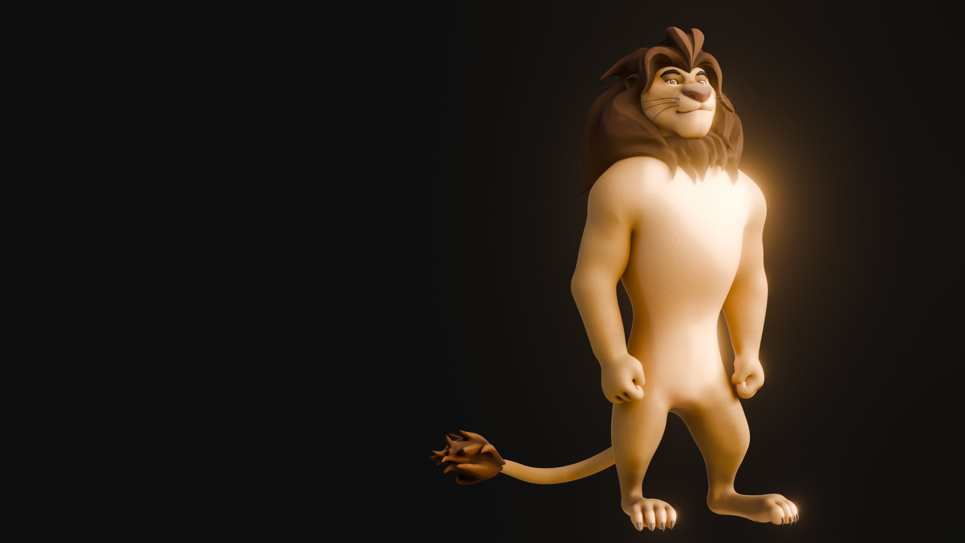Biped Lion Rigged Low-poly 3D model_19