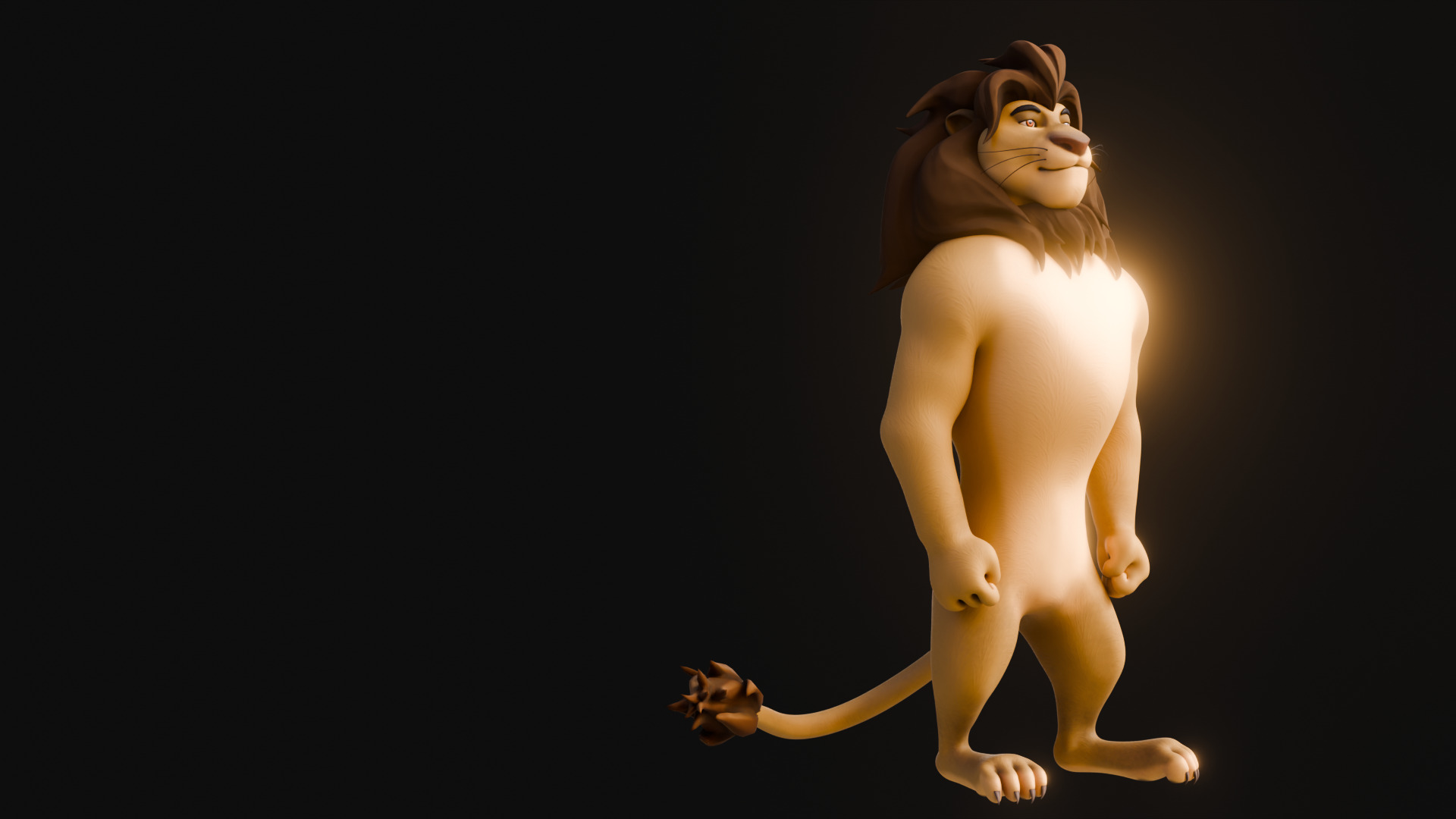 Biped Lion Rigged Low-poly 3D model_20