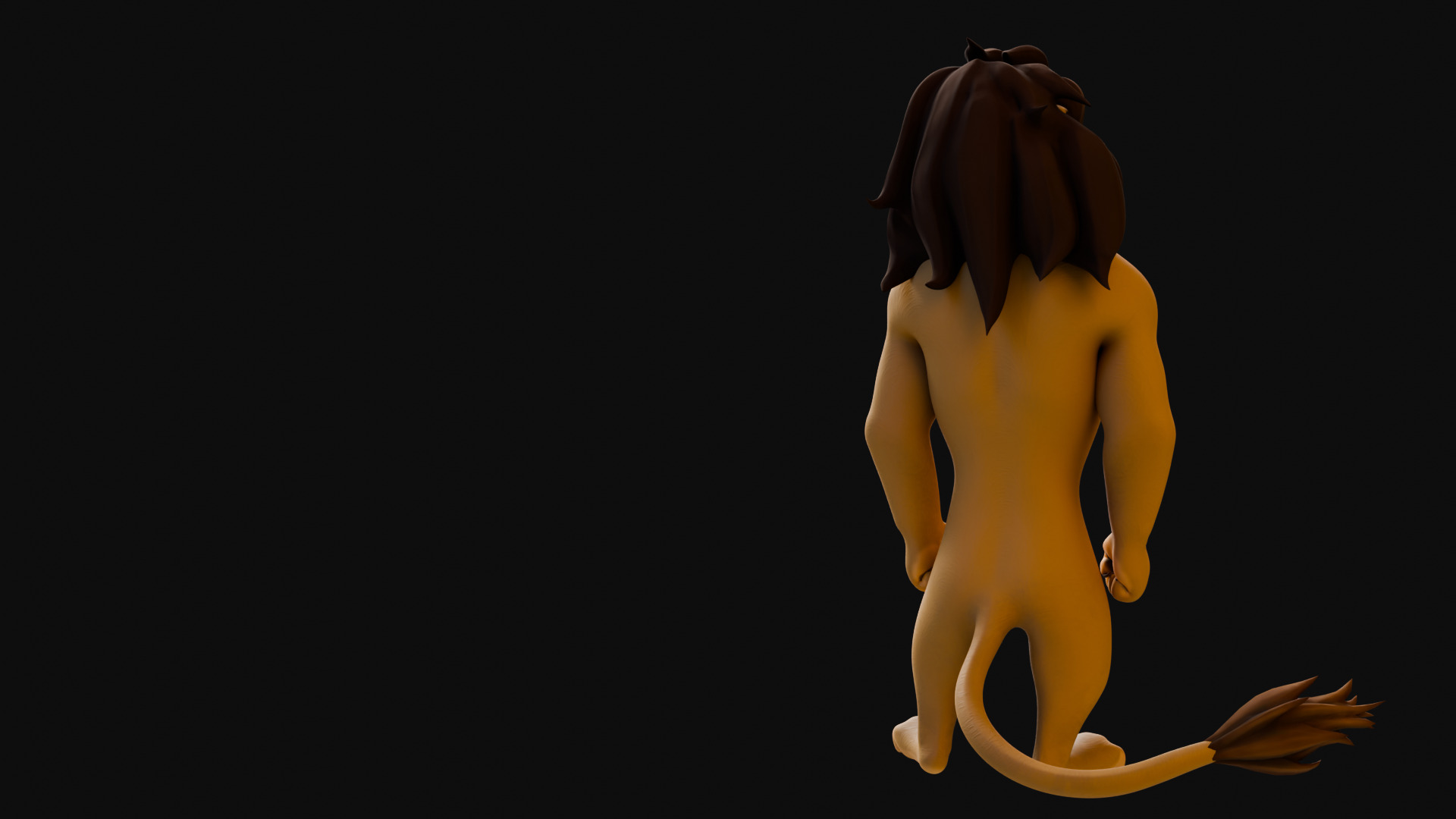 Biped Lion Rigged Low-poly 3D model_28