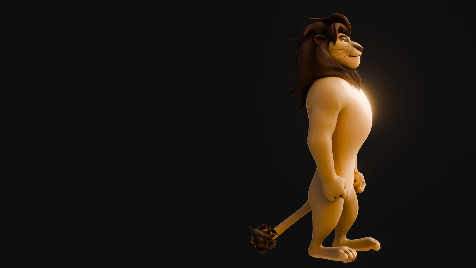 Biped Lion Rigged Low-poly 3D model_22