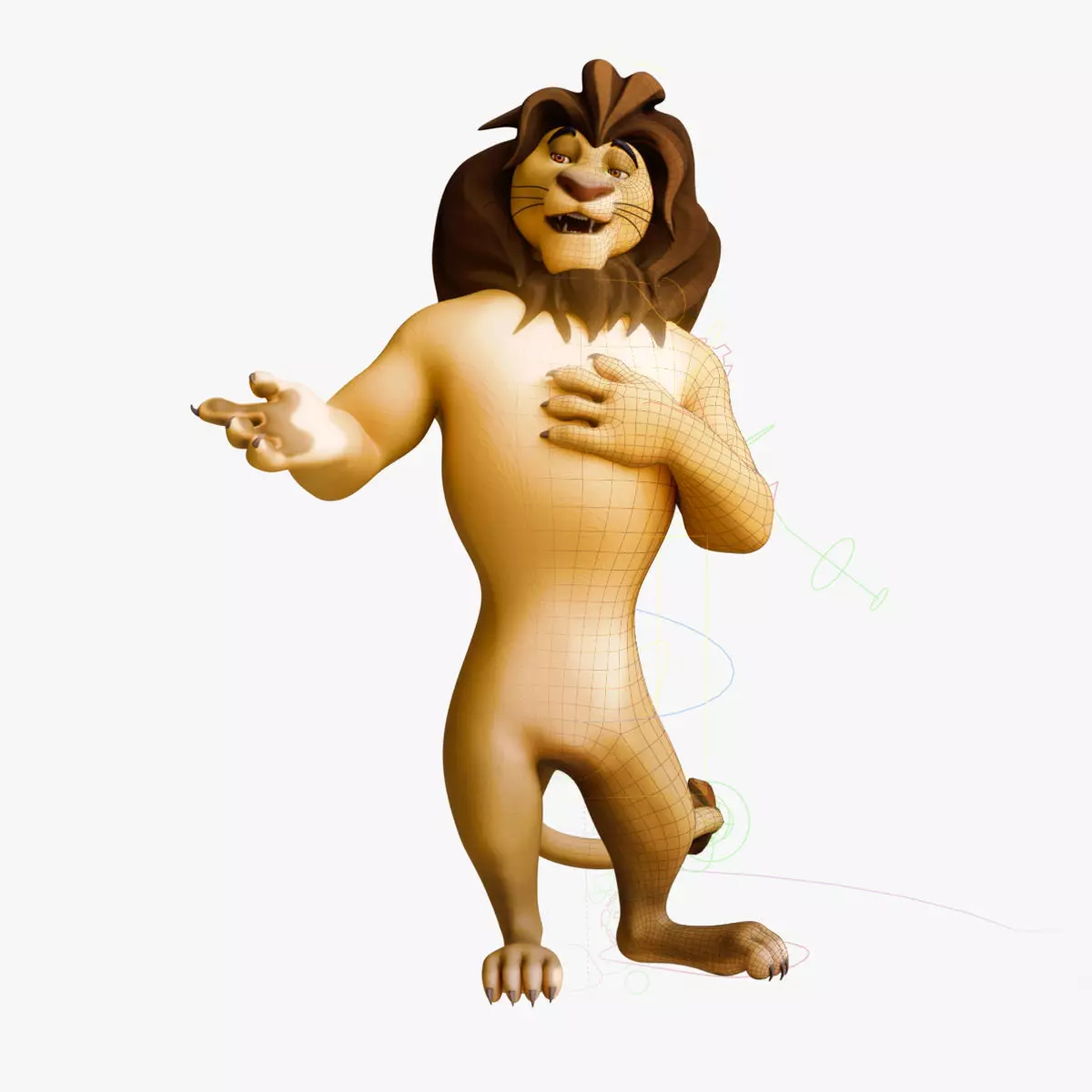 Stylized Biped Lion - Rigged 3D Character Low-poly 3D model