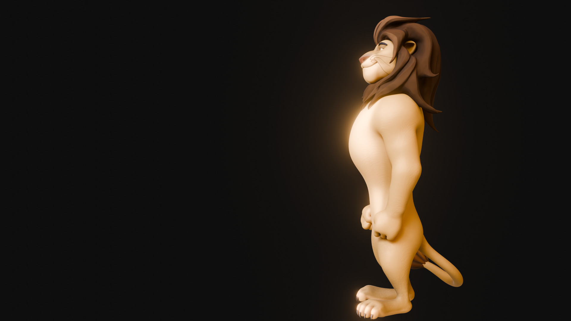 Biped Lion Rigged Low-poly 3D model_36