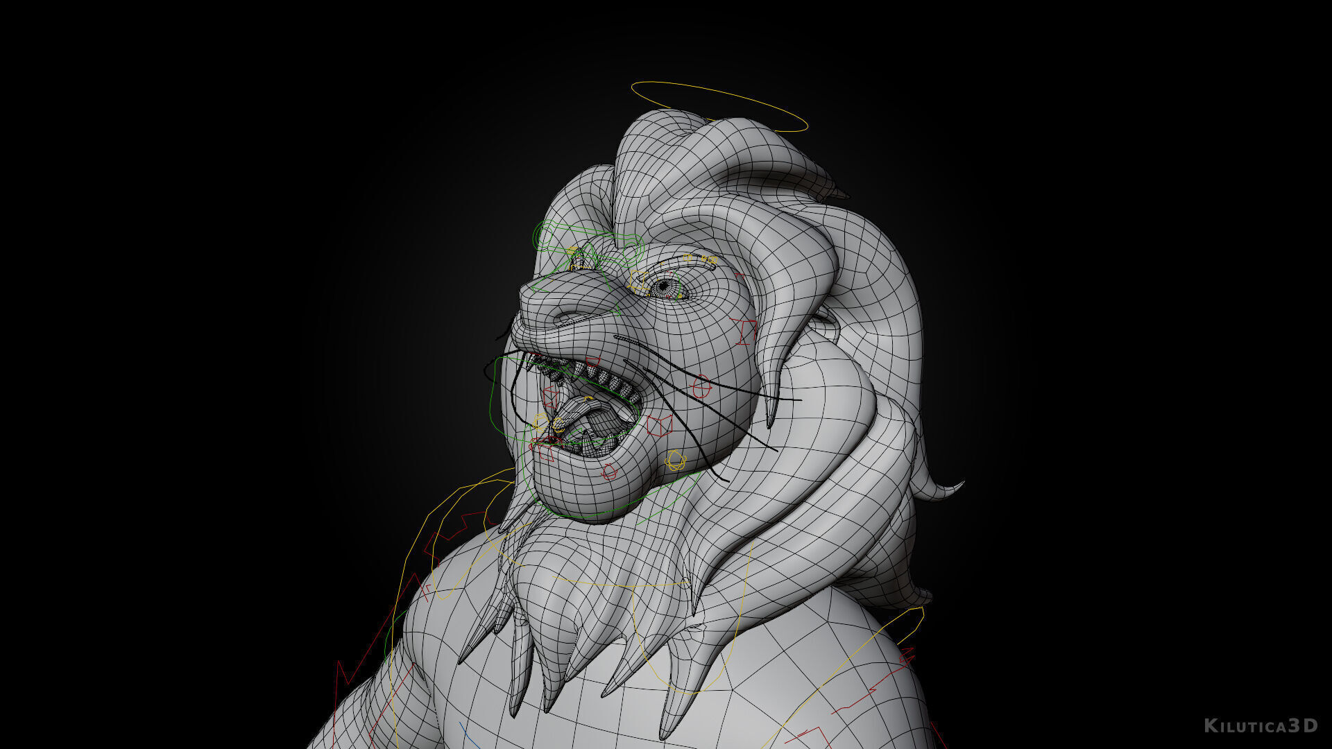 Biped Lion Rigged Low-poly 3D model_14