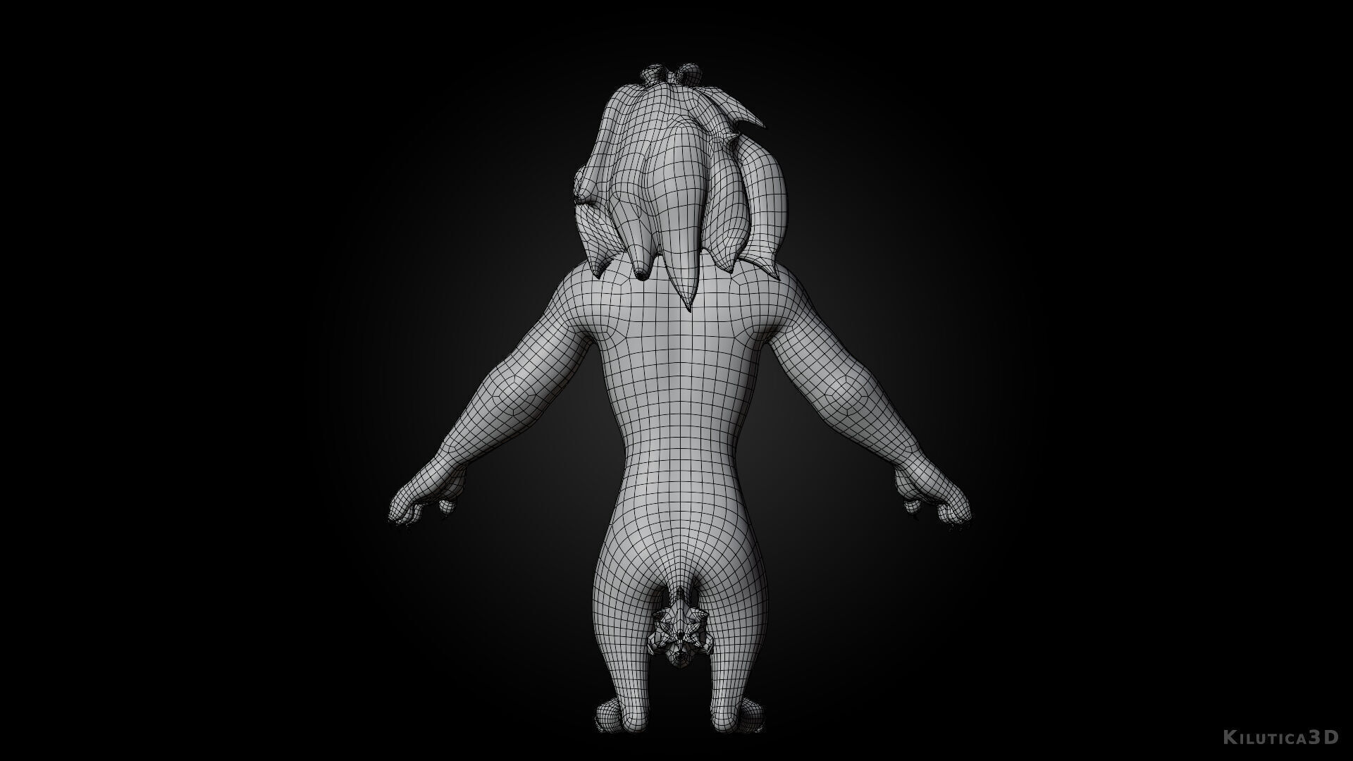 Biped Lion Rigged Low-poly 3D model_9