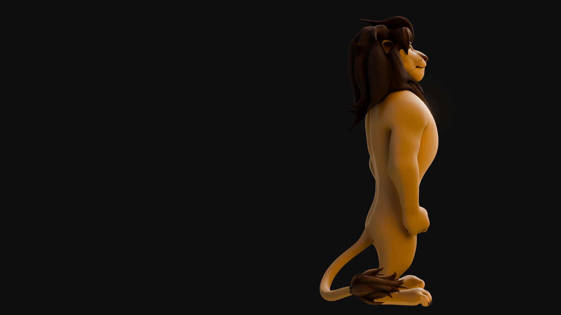 Biped Lion Rigged Low-poly 3D model_24