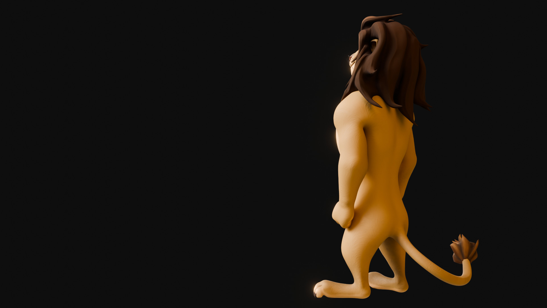 Biped Lion Rigged Low-poly 3D model_33