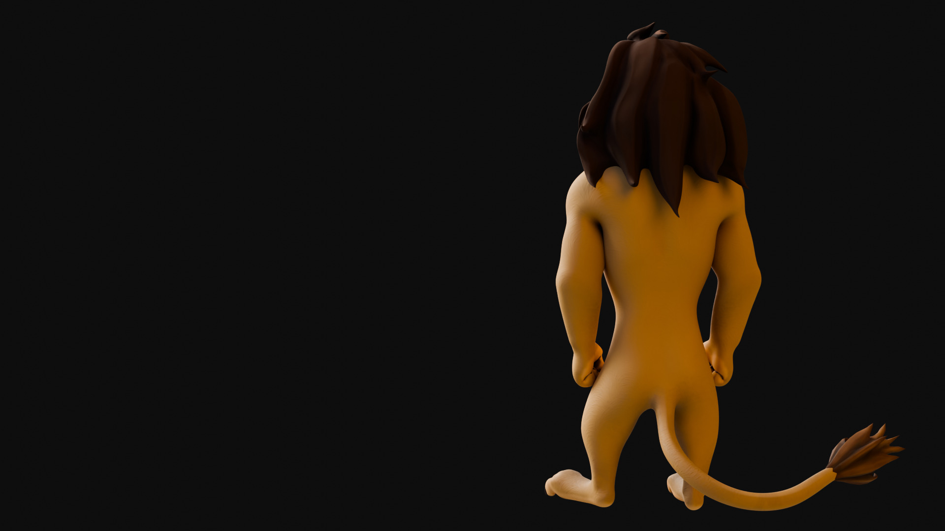 Biped Lion Rigged Low-poly 3D model_30
