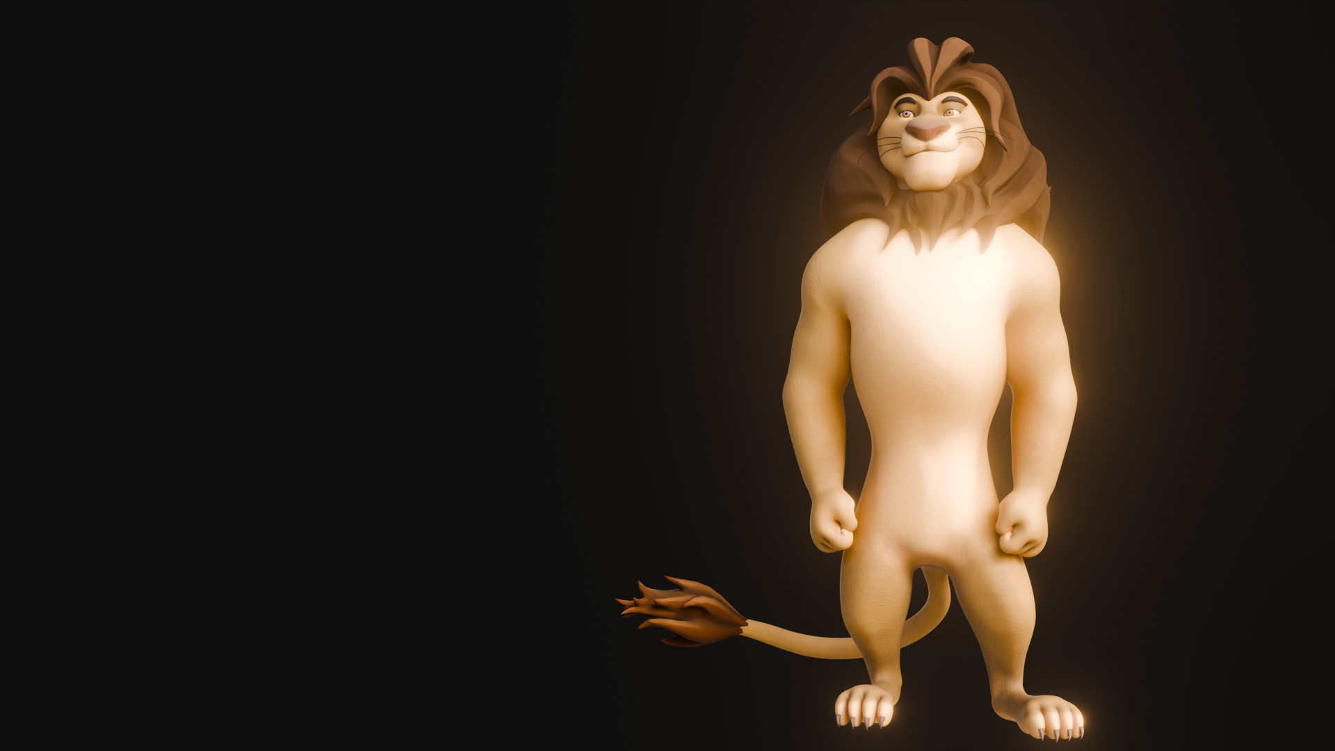 Biped Lion Rigged Low-poly 3D model_17