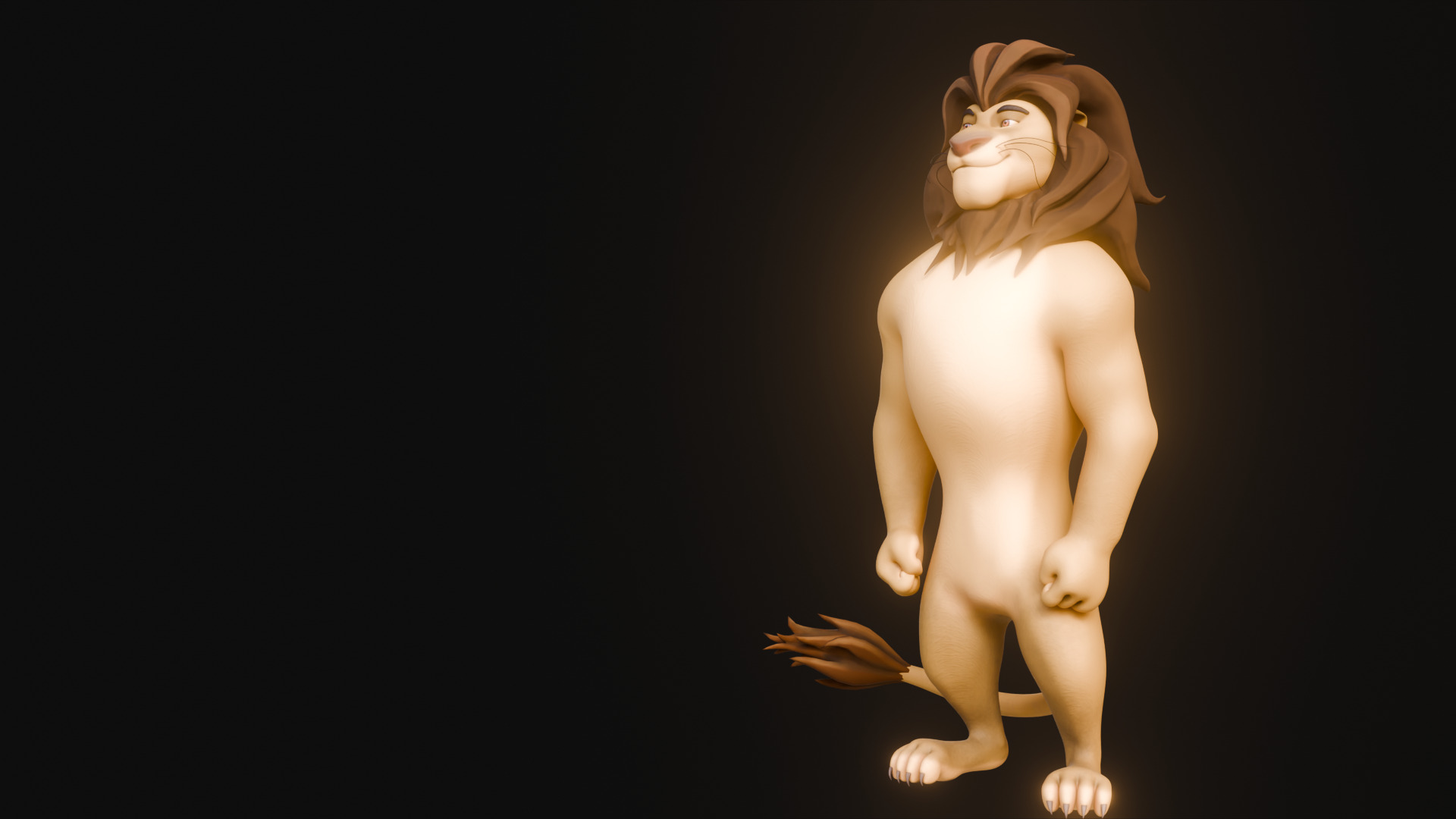 Biped Lion Rigged Low-poly 3D model_39
